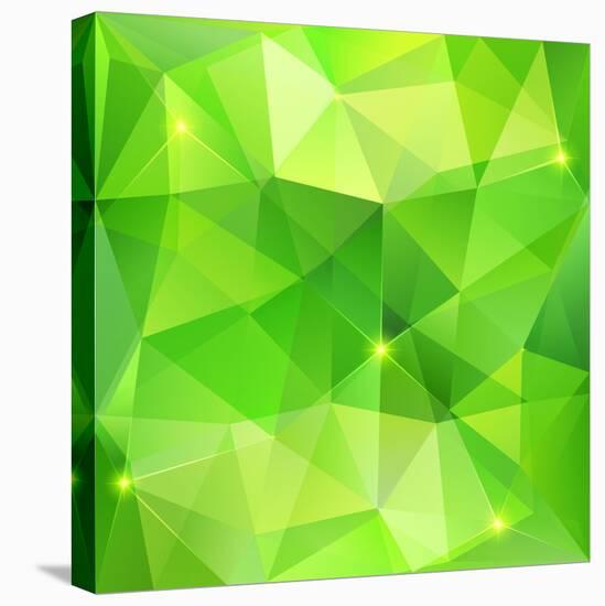 Green Abstract Crystal Vector Background-art_of_sun-Stretched Canvas