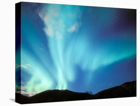 Green Aurora Borealis Around Mt. Snowden, Brooks Range, Alaska, USA-Hugh Rose-Premier Image Canvas