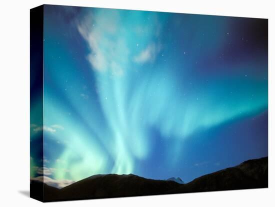 Green Aurora Borealis Around Mt. Snowden, Brooks Range, Alaska, USA-Hugh Rose-Premier Image Canvas
