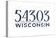 Green Bay, Wisconsin - 54303 Zip Code (Blue)-Lantern Press-Stretched Canvas