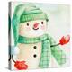 Green Hat Snowman-Kim Allen-Stretched Canvas