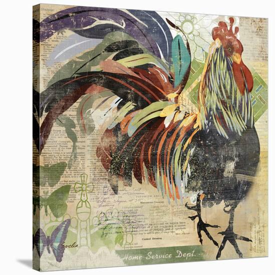 Green March Rooster-null-Stretched Canvas
