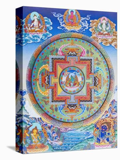 Green Tara Mandala depicting the maternal protector from all dangers in the ocean of existence-Nepalese School-Premier Image Canvas