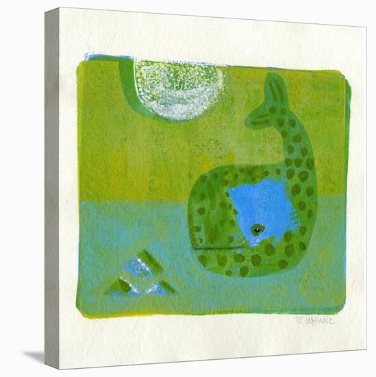 Green Whale Monoprint-Wyanne-Premier Image Canvas