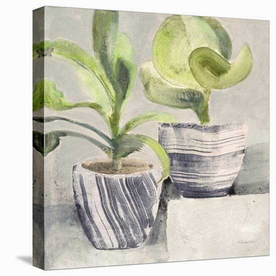 Greenery Still Life with Navy-Albena Hristova-Stretched Canvas