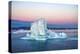 Greenland, Discovery Bay, (Disko Bay) floating icebergs from the Ilulissat Kangerlua Glacier also k-Miva Stock-Premier Image Canvas