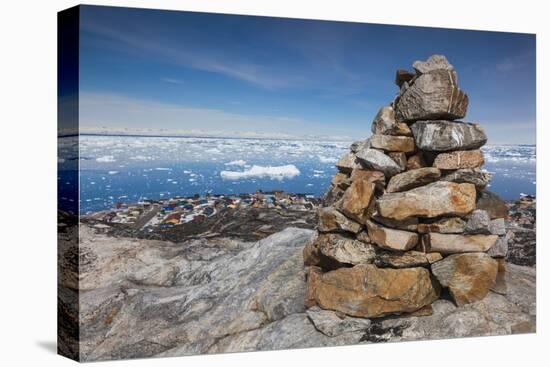 Greenland, Disko Bay, Ilulissat, Rock Cairn-Walter Bibikow-Premier Image Canvas