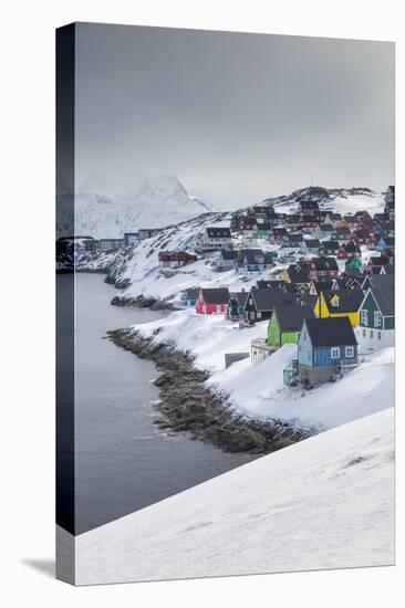 Greenland, Nuuk, City Skyline with Sermitsiaq Mountain-Walter Bibikow-Premier Image Canvas