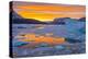 Greenland, Scoresby Sund, Gasefjord. Sunset with icebergs and brash ice.-Inger Hogstrom-Premier Image Canvas