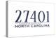 Greensboro, North Carolina - 27401 Zip Code (Blue)-Lantern Press-Stretched Canvas