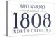 Greensboro, North Carolina - Established Date (Blue)-Lantern Press-Stretched Canvas