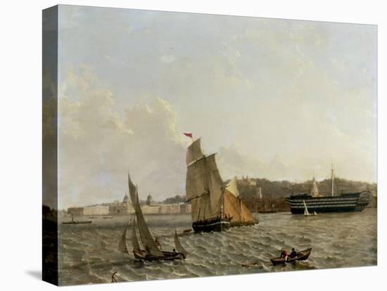 Greenwich from across the River with Hospital, the Observatory and the Hospital Ship 'Dreadnought'-John Wilson Carmichael-Premier Image Canvas