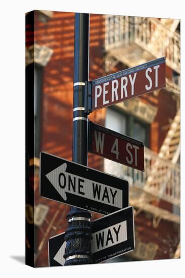 Greenwich Village Street Sign.-Jon Hicks-Premier Image Canvas