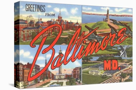 Greetings from Baltimore, Maryland-null-Stretched Canvas