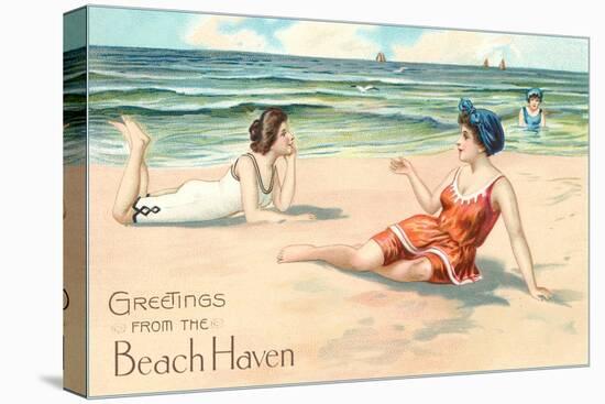 Greetings from Beach Haven, New Jersey-null-Stretched Canvas