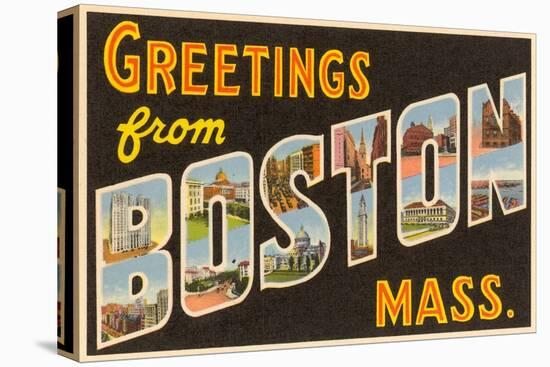 Greetings from Boston, Massachusetts-null-Stretched Canvas