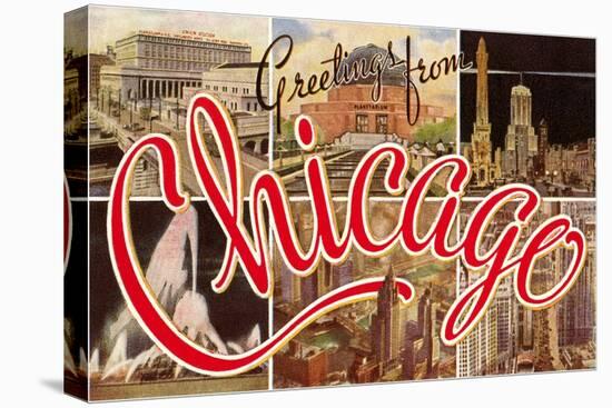 Greetings from Chicago, Illinois-null-Stretched Canvas