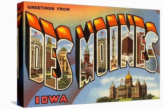 Greetings from Des Moines, Iowa-null-Stretched Canvas