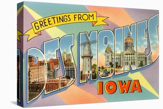 Greetings from Des Moines, Iowa-null-Premier Image Canvas