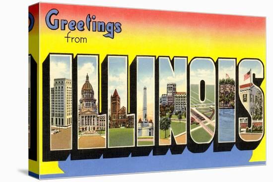 Greetings from Illinois-null-Stretched Canvas