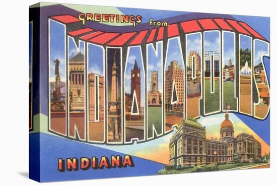 Greetings from Indianapolis, Indiana-null-Stretched Canvas