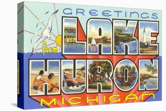 Greetings from Lake Huron, Michigan-null-Stretched Canvas