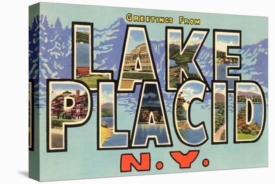 Greetings from Lake Placid, New York-null-Stretched Canvas