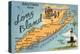 Greetings from Long Island, New York, Map-null-Stretched Canvas