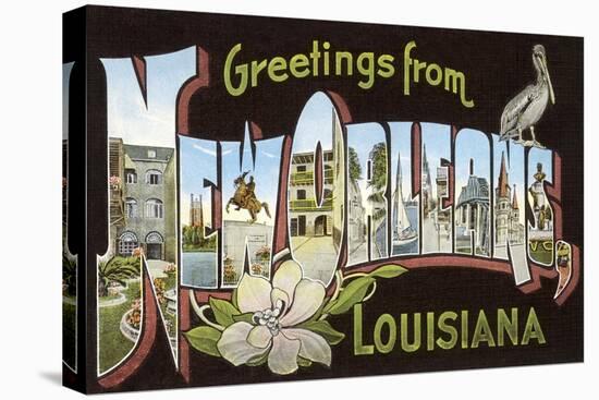 Greetings from New Orleans, Louisiana-null-Stretched Canvas