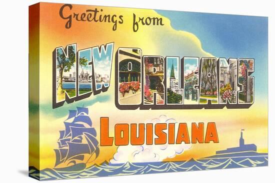 Greetings from New Orleans, Louisiana-null-Stretched Canvas