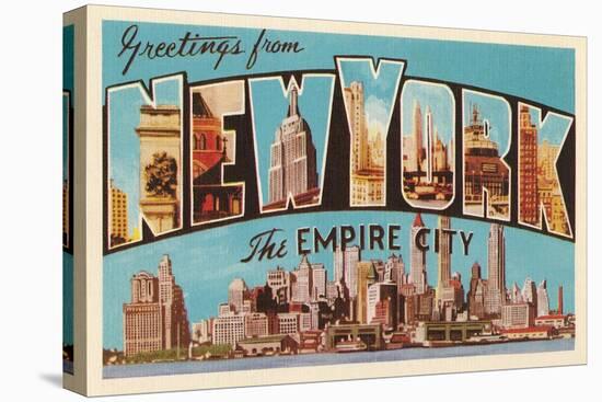 Greetings from New York, the Empire City-null-Stretched Canvas