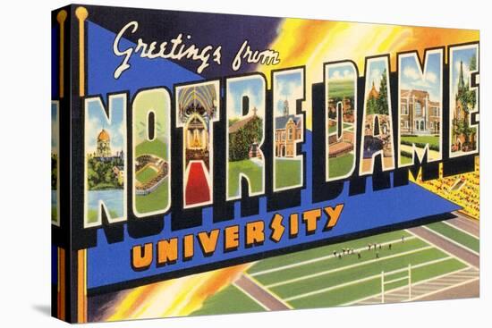 Greetings from Notre Dame, South Bend, Indiana-null-Stretched Canvas