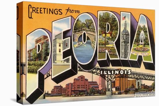 Greetings from Peoria, Illinois-null-Stretched Canvas