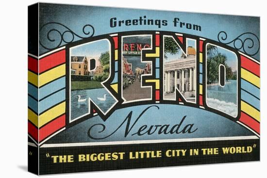 Greetings from Reno, Nevada, the Biggest Little City in the World-null-Premier Image Canvas