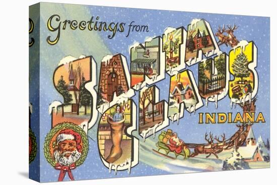 Greetings from Santa Claus, Indiana-null-Stretched Canvas