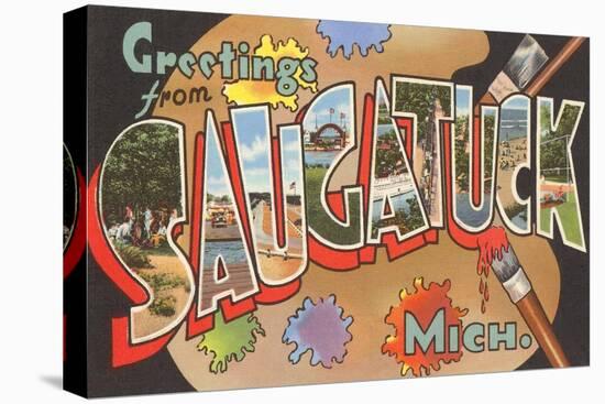 Greetings from Saugatuck, Michigan-null-Stretched Canvas