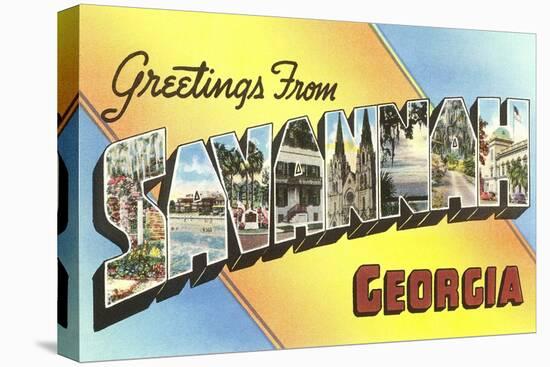 Greetings from Savannah, Georgia-null-Stretched Canvas