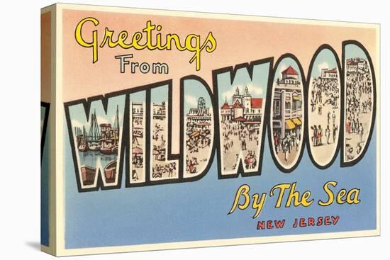 Greetings from Wildwood-by-the-Sea, New Jersey-null-Stretched Canvas