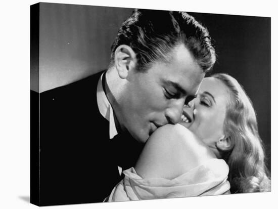 Gregory Peck Embracing Ann Todd in Publicity Still for Alfred Hitchcock's Film "The Paradine Case."-null-Premier Image Canvas