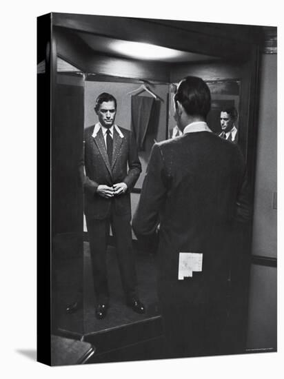 Gregory Peck Trying on Suit for His New Movie Man in the Grey Flannel Suit-Michael Rougier-Premier Image Canvas