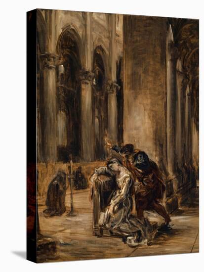 Gretchen in the Cathedral, C.1850 (Oil on Canvas)-Ferdinand Victor Eugene Delacroix-Premier Image Canvas