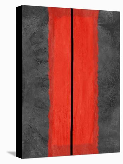 Grey and Red Abstract 5-NaxArt-Stretched Canvas