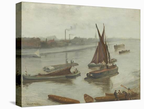 Grey and Silver: Old Battersea Reach, 1863-James Abbott McNeill Whistler-Premier Image Canvas
