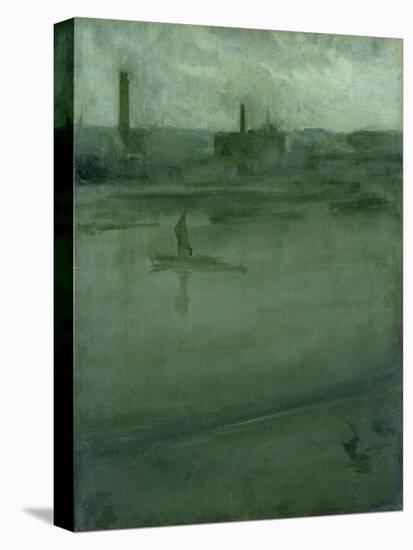 Grey and Silver: the Thames (Oil on Canvas)-James Abbott McNeill Whistler-Premier Image Canvas