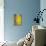 Grey And Yellow Abstract Art Painting-T30Gallery-Stretched Canvas displayed on a wall