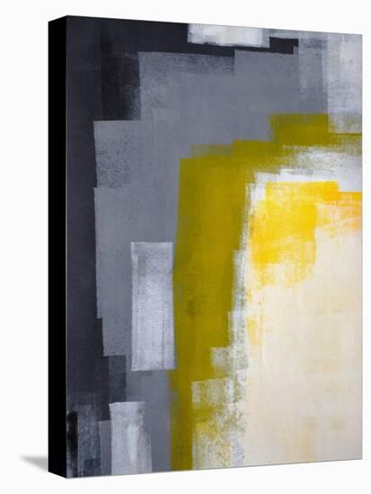 Grey And Yellow Abstract Art Painting-T30Gallery-Stretched Canvas