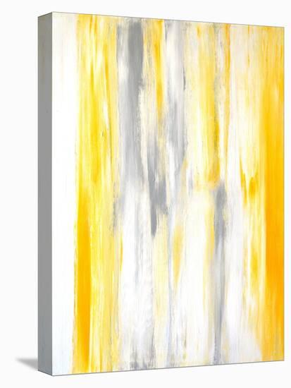 Grey and Yellow Abstract Art Painting-T30Gallery-Stretched Canvas