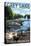 Grey Lake - Sturgis, Michigan - Pontoon Boats-Lantern Press-Stretched Canvas