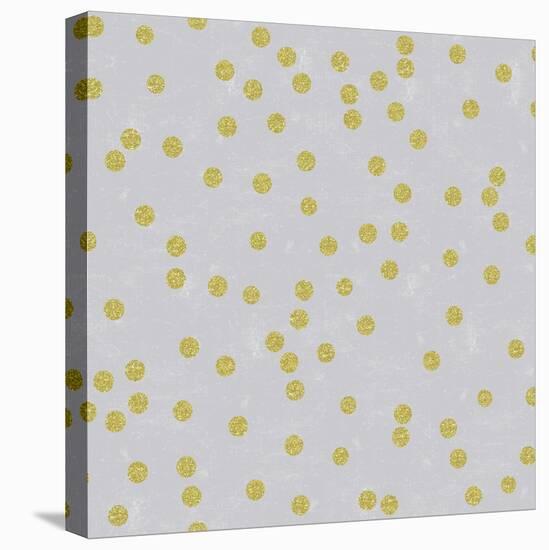 Grey Linen Golden Round Confetti-Tina Lavoie-Premier Image Canvas