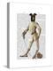 Greyhound Fencer in Cream Full-Fab Funky-Stretched Canvas